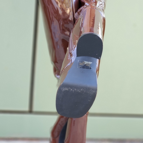 Mid Calf Platform Boots Square Toe Knee High Chunky Block Heel - Picture 6 of 6